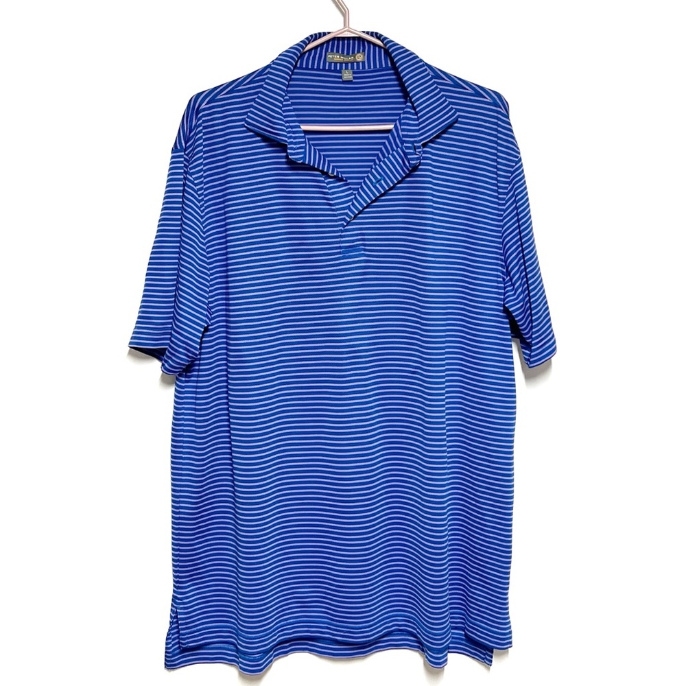 New Peter Millar Summer Comfort Golf Polo Shirt Navy/Mauve Sz L